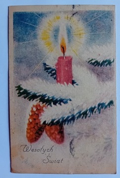 Pocztówka bożonarodzeniowa, ASK, lata 50-e.