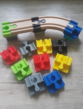 12 x Przejściówka lego duplo do toru drewnianego