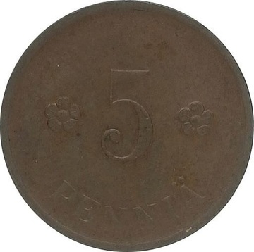 Finlandia 5 pennia 1918, KM#22