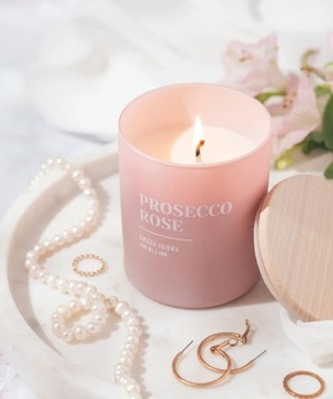 Świeca zapachowa sojowa Prosecco Rose Wosk i Knot