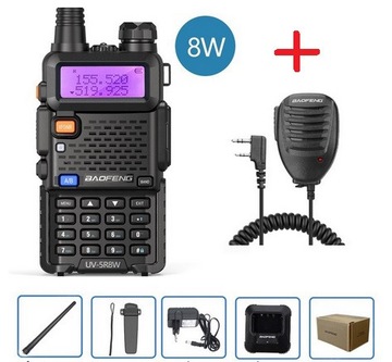 KRÓTKOFALÓWKA BAOFENG UV-5R 8W + MIKROFONOGŁOŚNIK