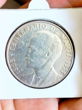 Kuba 1 peso 1953 srebro ładna