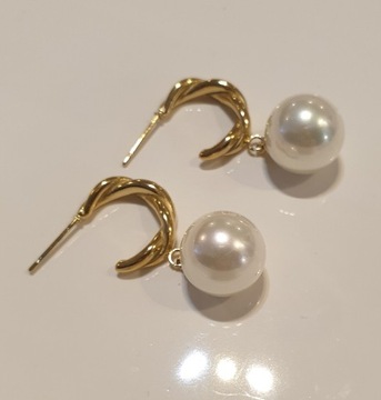 Nowe kolczyki z perłami stal chirurgiczna 316