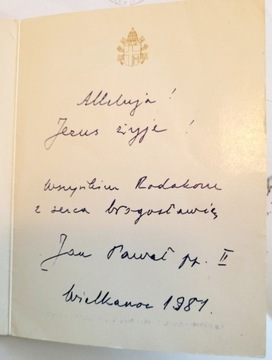 Autograf Jan Paweł II