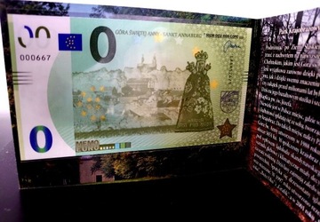 Banknot 0 Euro Góra Świętej Anny z folderem 