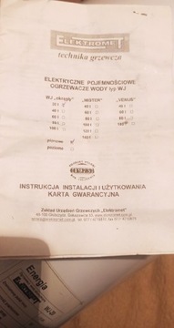 Elektryczny ogrzewacz wody 20 l