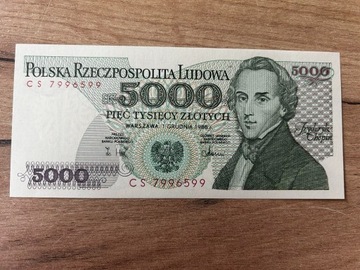 5000 zł - 1988r. - ser.CS- stan 1 - UNC - ideał