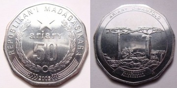 Madagaskar 50 ariary 2005 r. PIĘKNA!