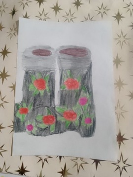 Buty z kwiatami rysunek 