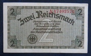 DR 2 reichsmark Pick R137b II+ 1939-45