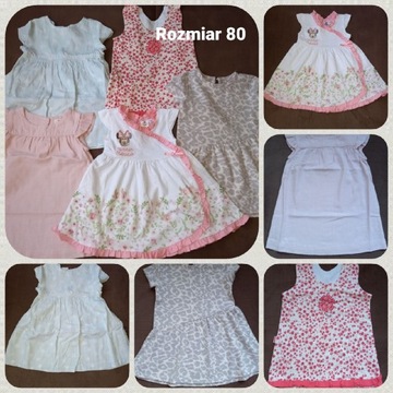 Sukienki letnie, różne rozmiary 68-86. Zestawy