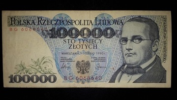 Banknot 100000 złotych. Seria BG !