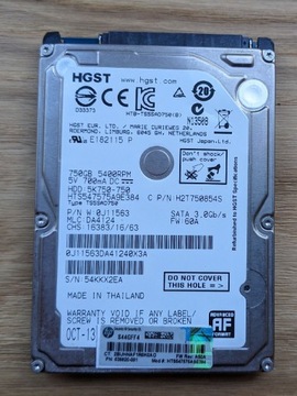 Dysk HDD Hitachi 750 GB 2,5"