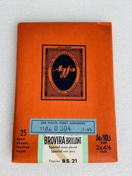 Papier agfa brovira brillant 7,4x10,5 special