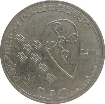 Portugalia 250 escudos 1989, KM#650