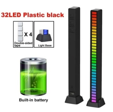 Listwa LED RGB z akumulatorem i mikrofonem