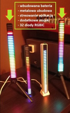 Słupek LED RGB 3D efekt świetlny USB Smart