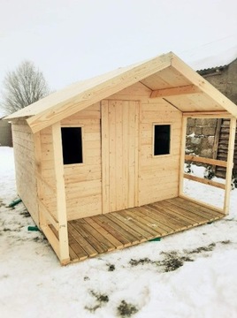 Domek drewniany ogrodowy 3x2.5 z tarasem