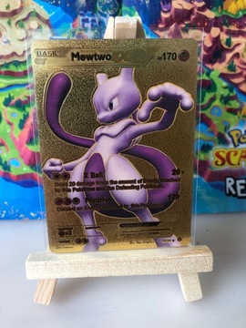 Złota karta pokemon Mewtwo EX