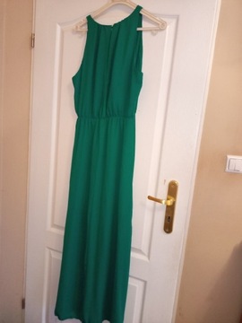 Zielona , długa, sukienka