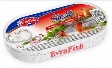 Śledź w sosie pomidorowym Evrafish 0,17 kg