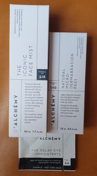 D'Alchemy mgiełka, peeling, próbka kremu pod oczy