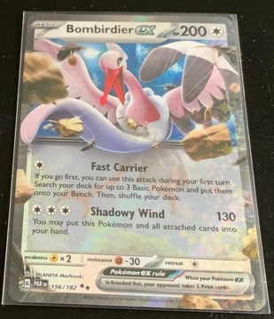 Karta Pokemon TCG Bombirdier ex (PAR 156)