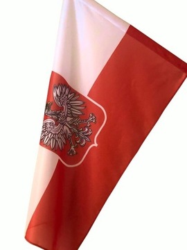 Flaga Polski  z Godłem 150/90 Narodowa na Maszt