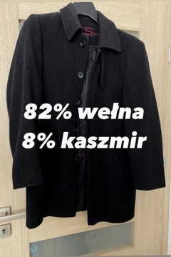 Wełniany płaszcz męski 82% wełna 8% kaszmir