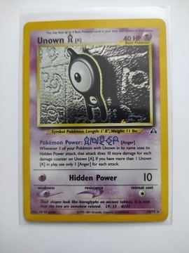 Karta Pokemon Unown A holo Neo Discovery 14/75