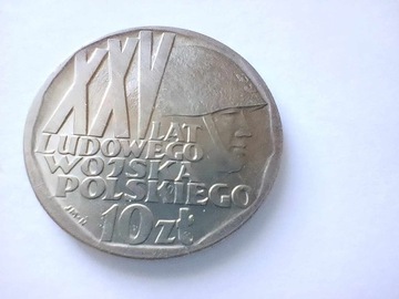10 zł XXV LAT LUDOWEGO WOJSKA 1968 PRL (st.1-)