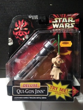 Vintage 1998 Hasbro Star Wars Deluxe Qui-Gon Jinn