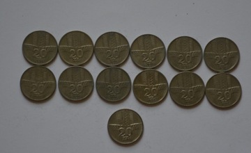 monety 20 zł 1973,1974, 1976, 13 sztuk