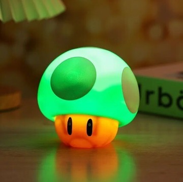 Grająca Lampka nocna zielony grzyb Super Mario