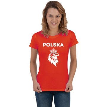 Koszulka Damska Kibica Reprezentacji Polski Orzeł na EURO