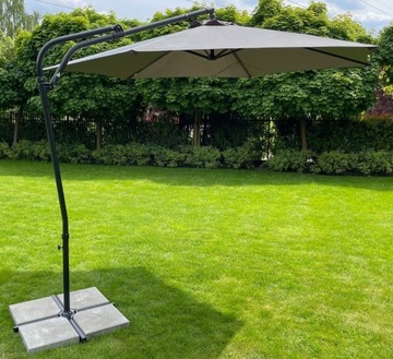 Duży parasol ogrodowy (szary)