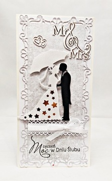 Pamiątka Ślubu ręcznie wykonana KARTKA NA ŚLUB