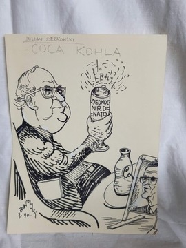 Rysunek Juliana Żebrowskiego "Coca Kohla"