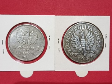 Monety kolekcjonerskie 5zł.1925,1930 Kostyt,Sztand