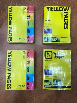 Zestaw 4 książek telefonicznych Yellow Pages UK 