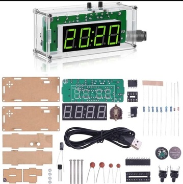 Elektroniczny zegar 4-BIT zielony DIY układ