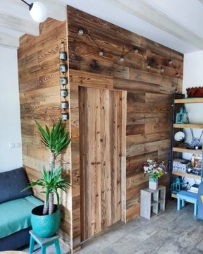 Drzwi drewniane przesuwne stare deski drewno loft