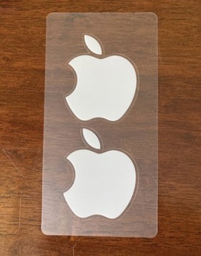 Oryginalne naklejki logo Apple podwójne