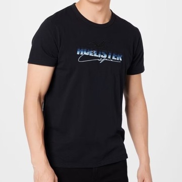 Hollister nowa koszulka z logo r. L czarna