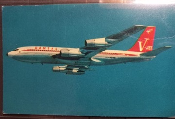 Pocztówka Qantas Boeing 707 Jet Airliner
