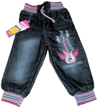 Spodnie pumpki jeans ocieplane polarem r74(9/M)