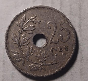 Belgia 25 cent 1927 Belgie (błąd bicia skrętka)