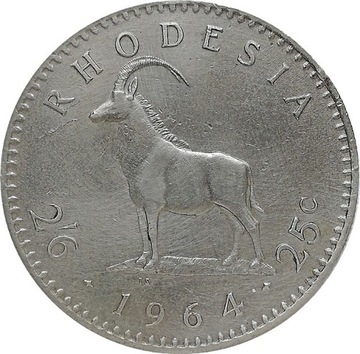 Rodezja 25 cents 1964, KM#4