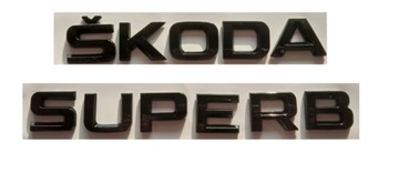 Napis emblemat czarny Skoda Superb