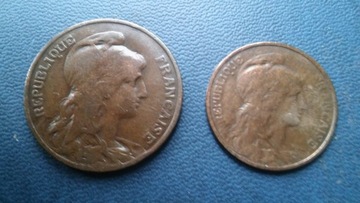 Francja - 2 monety z okresu III Republiki
